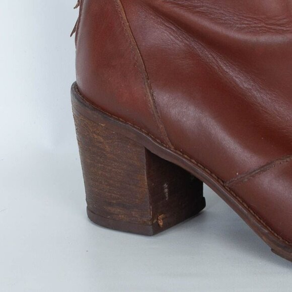 Madewell Womens The Ames Boot Zip Up Ankle Bootie Size 7.5 Cognac Brown Boho - Picture 8 of 11